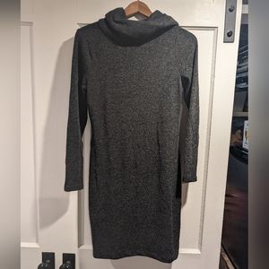 Grey cowl neck sweater dress